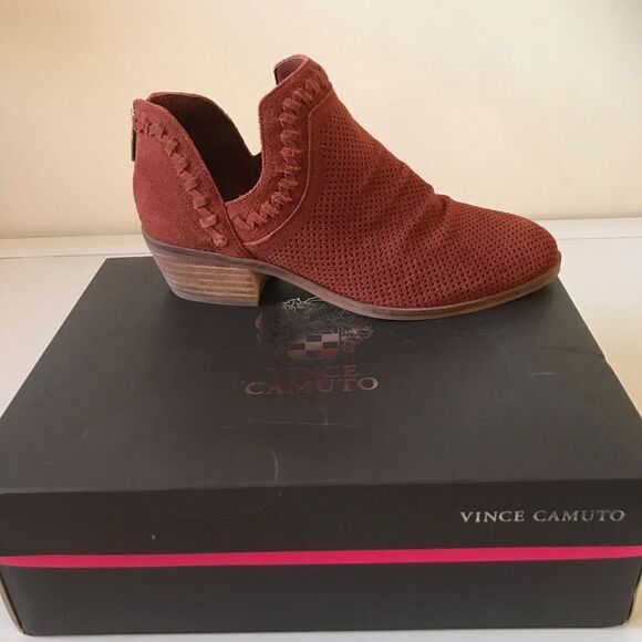 Vince Camuto Palmina Perforated Suede Ankle Boots Size: 7W - Picture 2 of 6